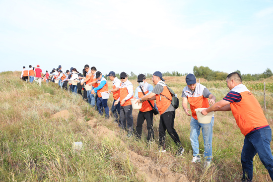 图片：各方志愿者携手为公益林增色